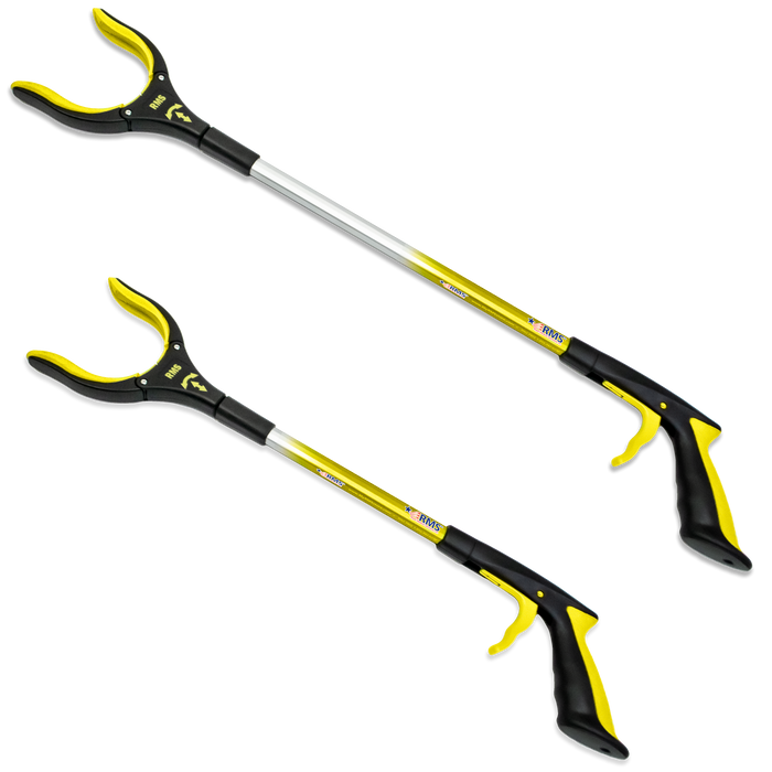 Grabber Reacher 2 Pack (34 inch and 21 inch, Yellow)