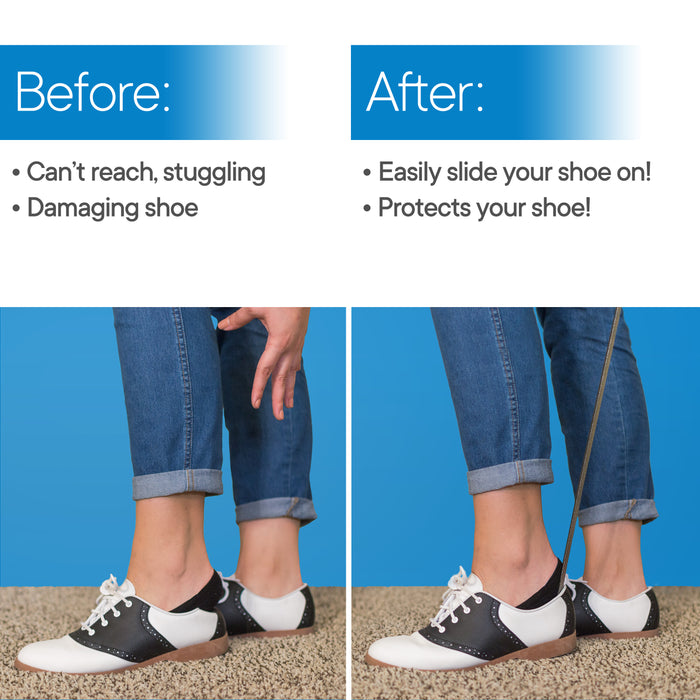 2 pack 18" Long Handled Metal Shoe Horn