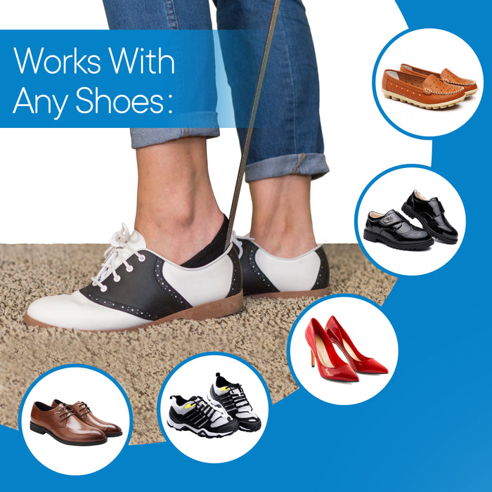 2 pack 18" Long Handled Metal Shoe Horn