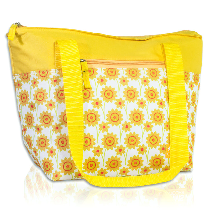 14 Can Cooler Tote (Yellow Flower)