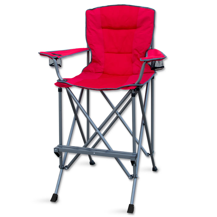 Extra Tall Folding Chair for Limited Mobility - Red