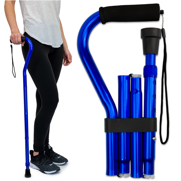 RMS - Folding Offset Cane (Blue)
