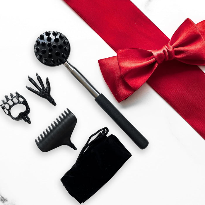 RMS Telescoping Back Scratcher with 4 Pcs Detachable Heads, Stocking Stuffers, Christmas Gift for Men & Women