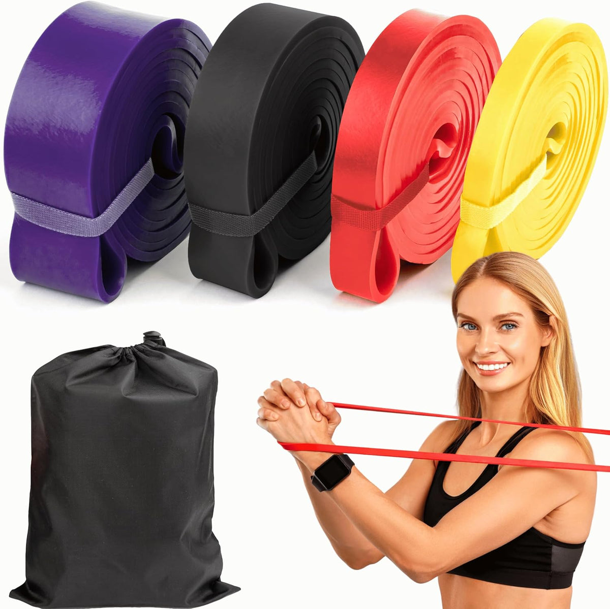 Carry Gui RMS Resistance Loop Excercise Bands with Carry Bag and Instruction Gui ...