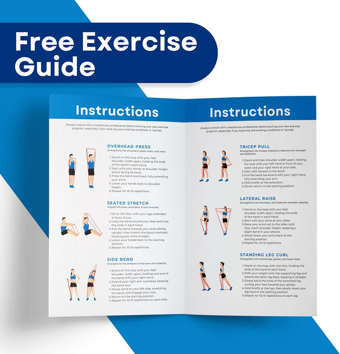 RMS Resistance Loop Excercise Bands with Carry Bag and Instruction Guide, Set of 4 - Latex Free Pull Up & Workout Bands for Stretching, Physical Therapy, Muscle & Crossfit Training