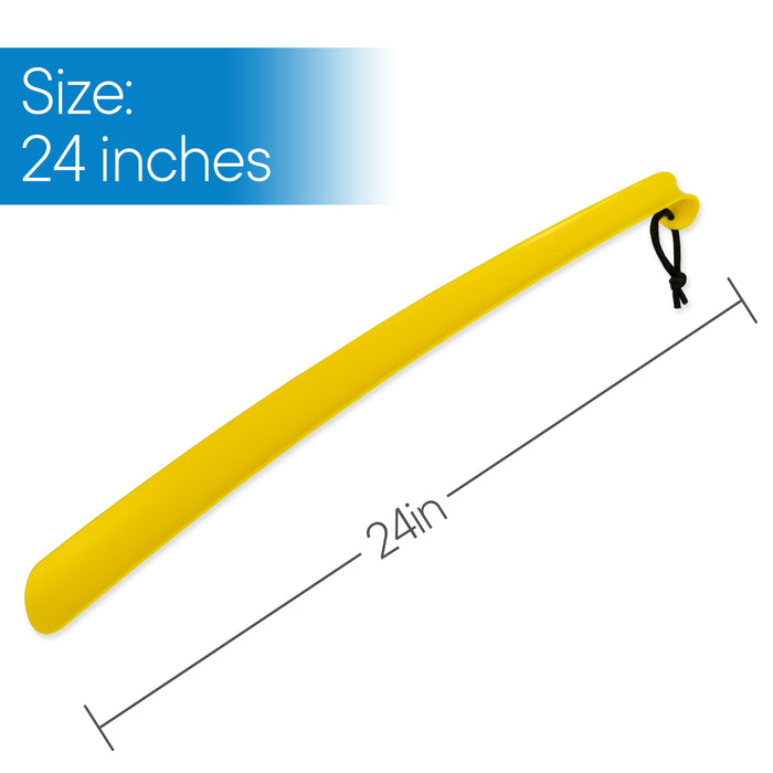 24" 2-Pack Long Handled Shoe Horn with Hang Up Strap