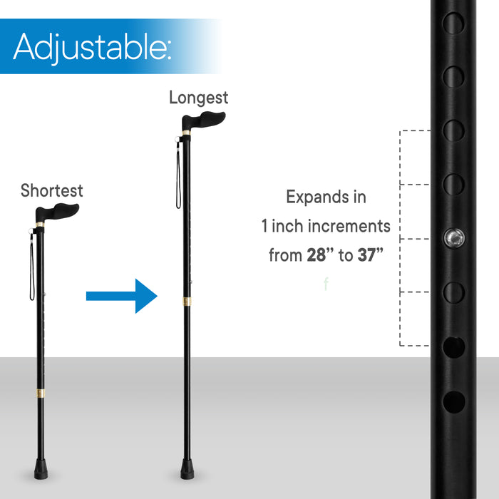 RMS - Walking Cane with Palm Grip Orthopedic Handle for Right Hand