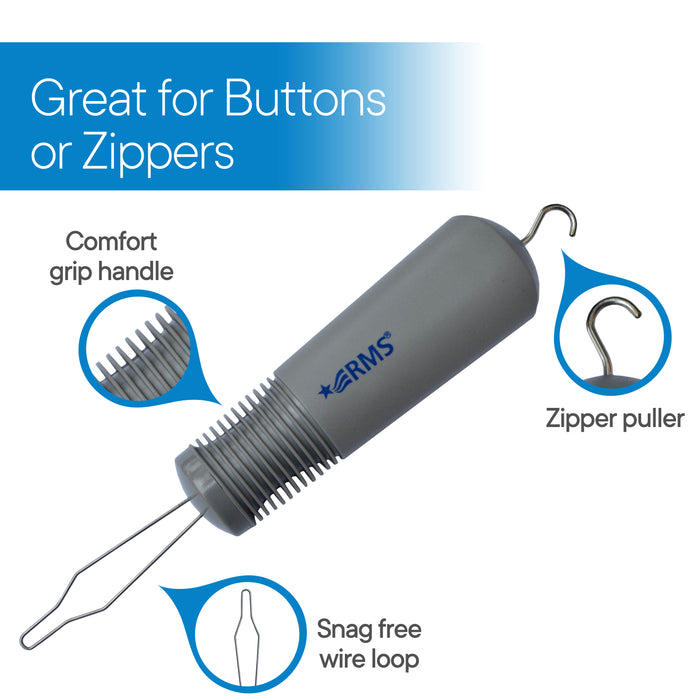 Button Hook With Zipper Pull - Button A Shirt With One Hand 