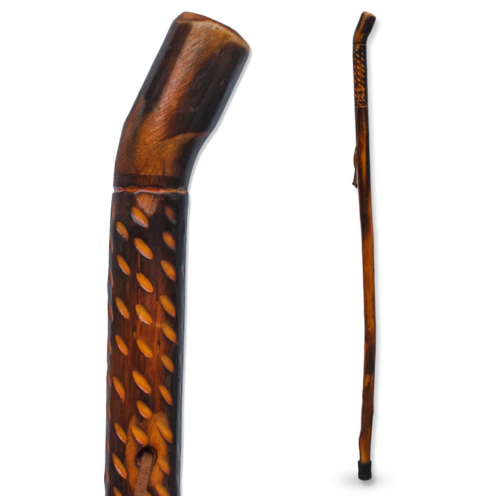 Natural Wood Walking Stick (Rain Drop Handle, 48 Inch)