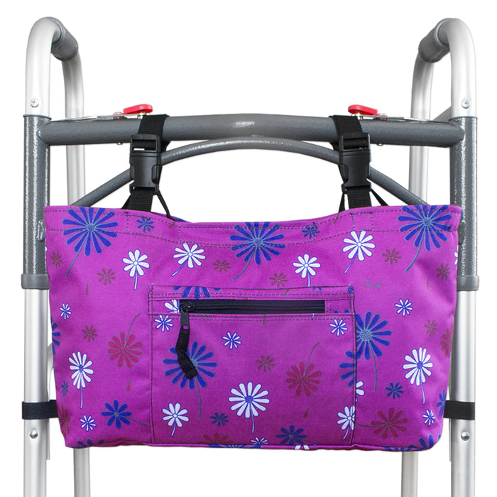 Purple Flower Walker Bag with Soft Cooler