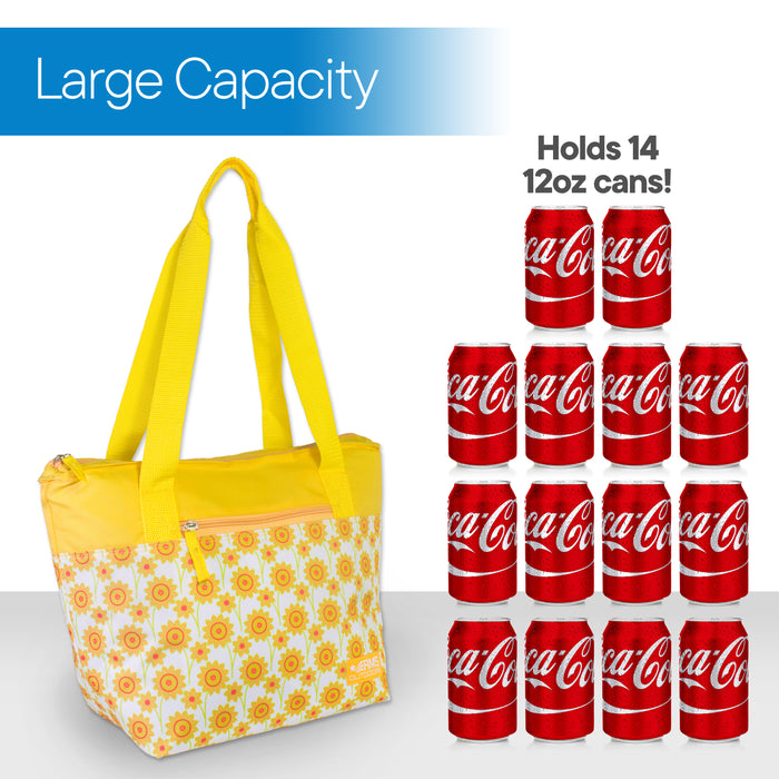 14 Can Cooler Tote (Yellow Flower)