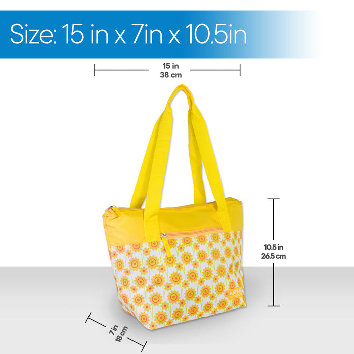 14 Can Cooler Tote (Yellow Flower)
