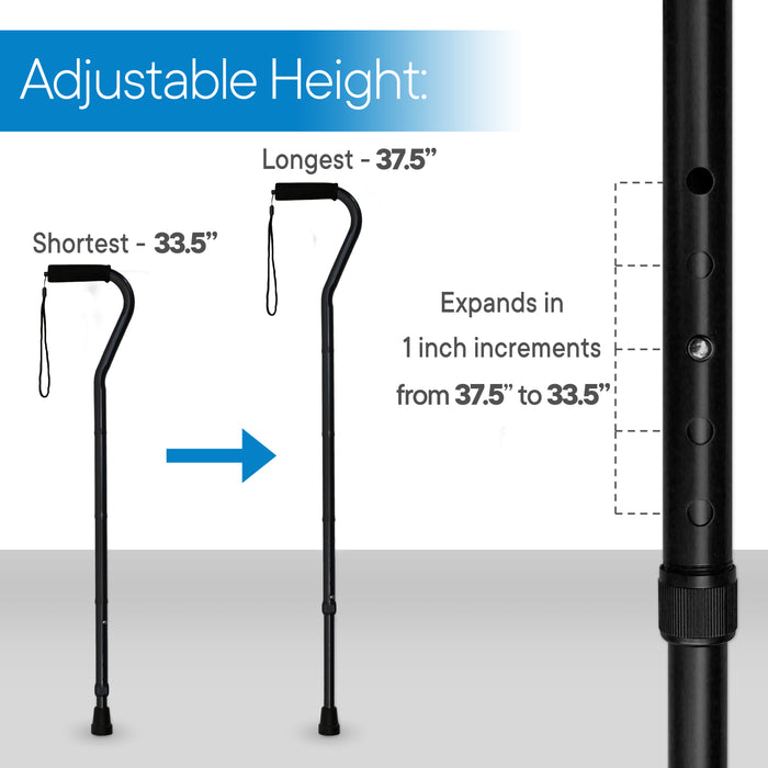 RMS - Folding Offset Cane (Black)