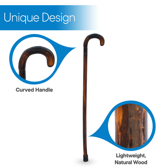 RMS - 36' Natural Wood Walking Stick Round Handle — My RMS Store