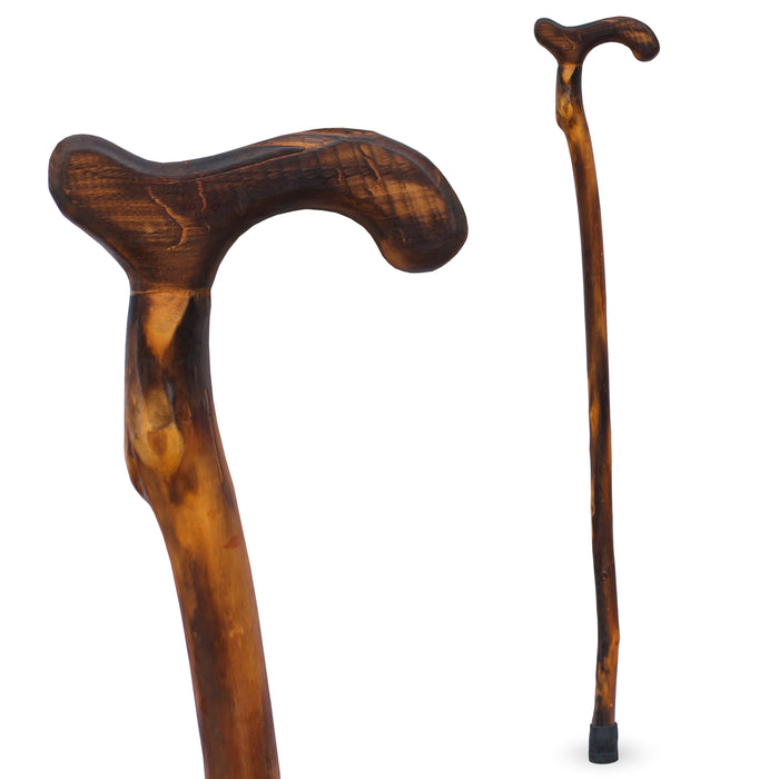 RMS - 36" Natural Wood Walking Stick Smooth Derby Handle