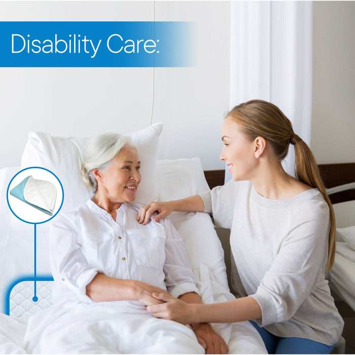 Reusable Incontinence Pad for Disability Care (34"X 36" with Two 18" Flaps)