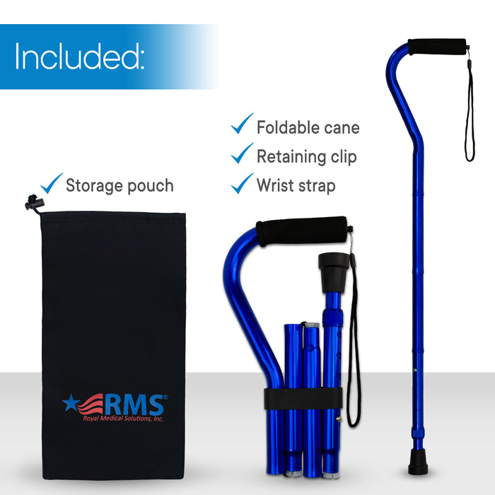 RMS - Folding Offset Cane (Blue)